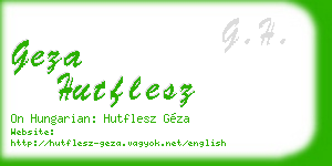 geza hutflesz business card